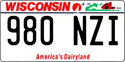 WI license plate 980NZI