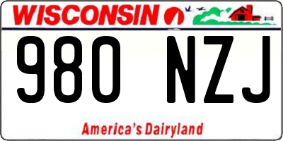 WI license plate 980NZJ