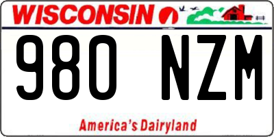 WI license plate 980NZM