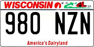 WI license plate 980NZN