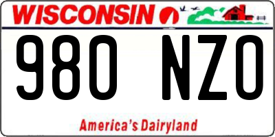 WI license plate 980NZO