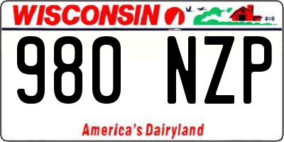 WI license plate 980NZP