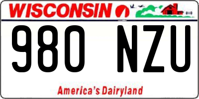 WI license plate 980NZU
