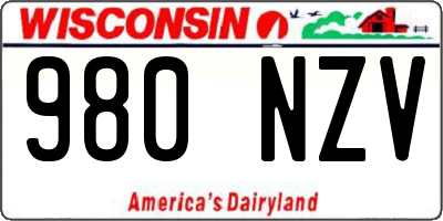 WI license plate 980NZV