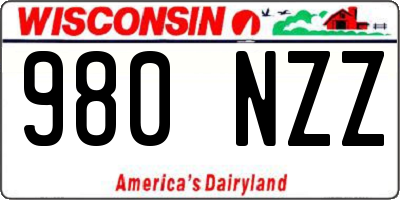 WI license plate 980NZZ