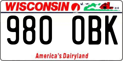 WI license plate 980OBK
