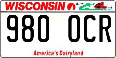 WI license plate 980OCR