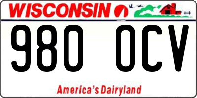 WI license plate 980OCV