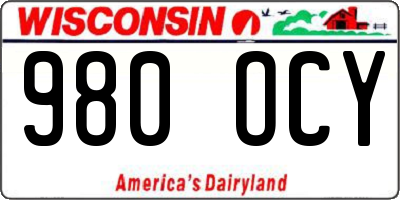 WI license plate 980OCY