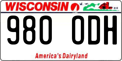 WI license plate 980ODH