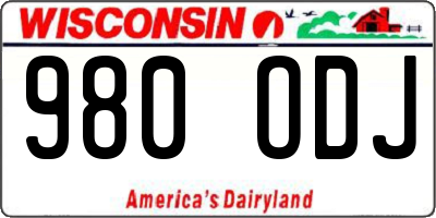 WI license plate 980ODJ