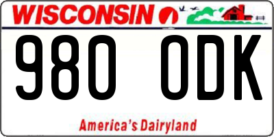 WI license plate 980ODK