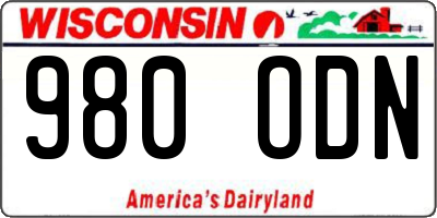WI license plate 980ODN