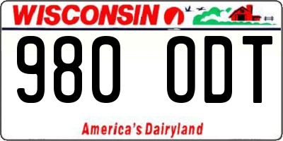 WI license plate 980ODT