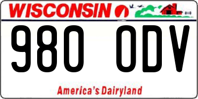 WI license plate 980ODV
