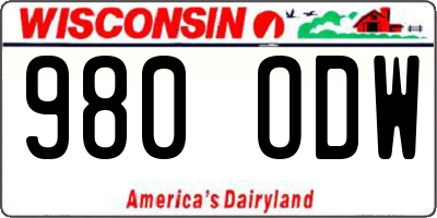 WI license plate 980ODW