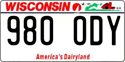 WI license plate 980ODY