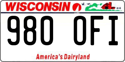 WI license plate 980OFI