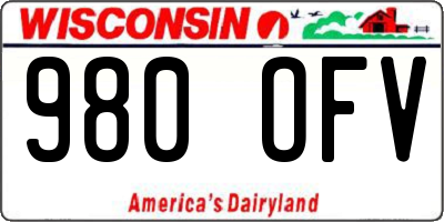 WI license plate 980OFV