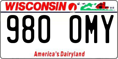 WI license plate 980OMY