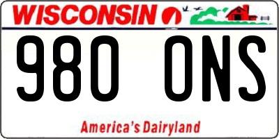WI license plate 980ONS