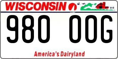 WI license plate 980OOG