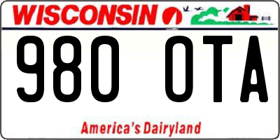 WI license plate 980OTA