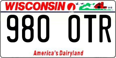 WI license plate 980OTR