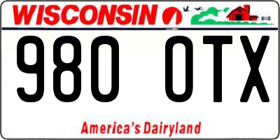 WI license plate 980OTX