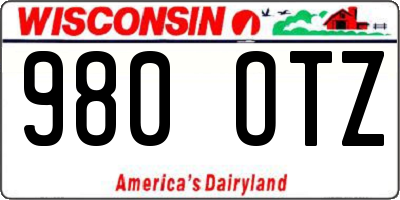 WI license plate 980OTZ
