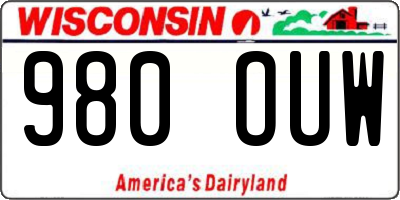 WI license plate 980OUW