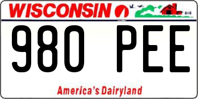 WI license plate 980PEE