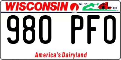 WI license plate 980PFO