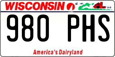 WI license plate 980PHS