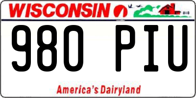 WI license plate 980PIU
