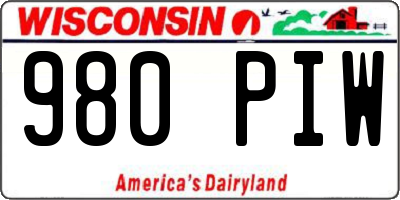 WI license plate 980PIW
