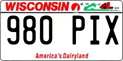 WI license plate 980PIX