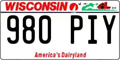 WI license plate 980PIY