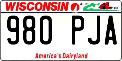 WI license plate 980PJA