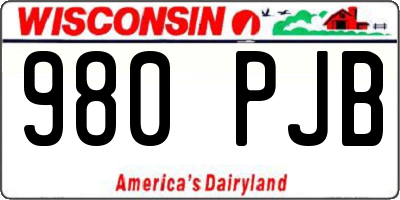 WI license plate 980PJB