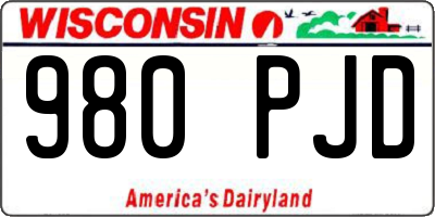 WI license plate 980PJD