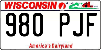 WI license plate 980PJF
