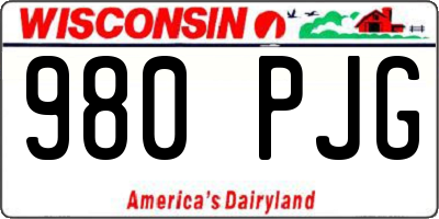 WI license plate 980PJG