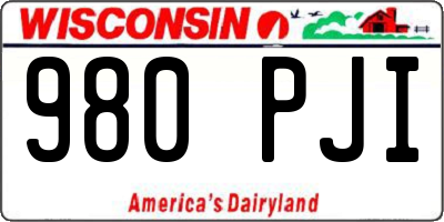WI license plate 980PJI