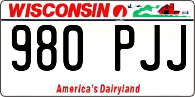 WI license plate 980PJJ