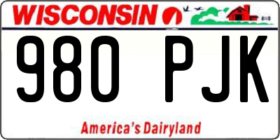 WI license plate 980PJK
