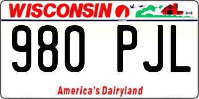 WI license plate 980PJL