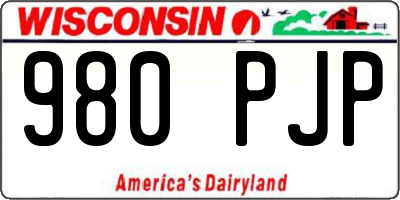 WI license plate 980PJP