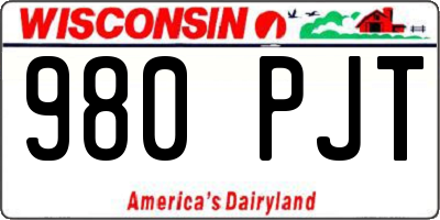 WI license plate 980PJT