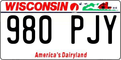 WI license plate 980PJY